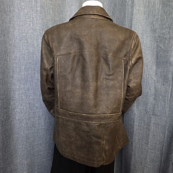 RARE LL BEAN Leather Aviator Jacket Women’s MP Brown Removable Sherpa Collar - Picture 3 of 16